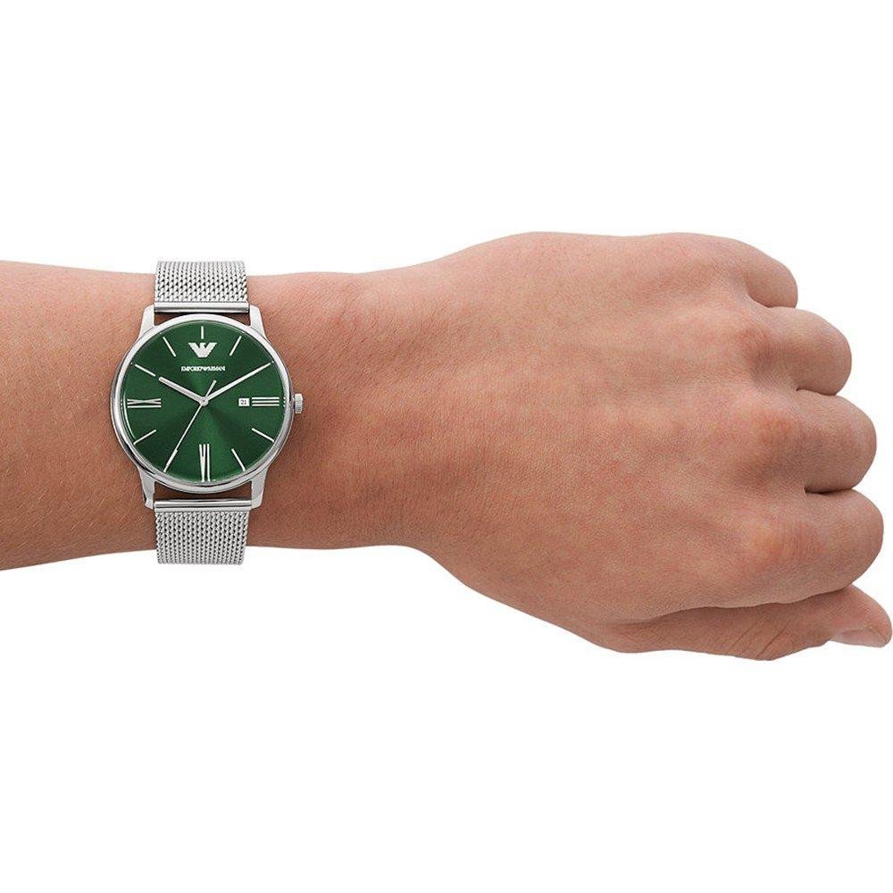 Emporio Armani AR11578 Minimalist Green Dial Men’s Watch - WATCH & WATCH