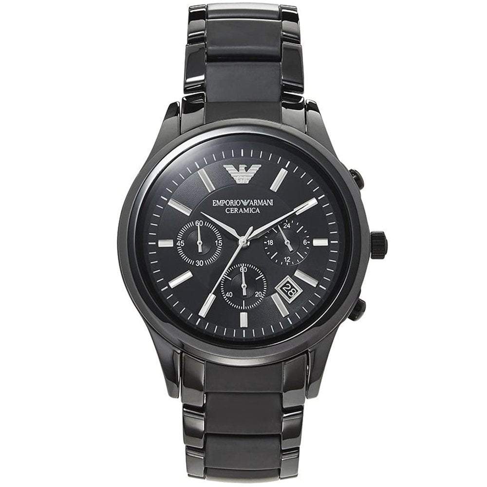 Emporio Armani AR1452 Men's Chronograph Watch Ceramica Black - WATCH & WATCH