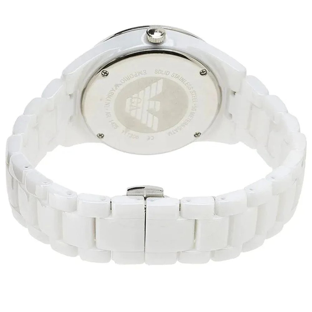 Emporio Armani AR1456 Ceramica Crystal White Ladies Watch - WATCH & WATCH
