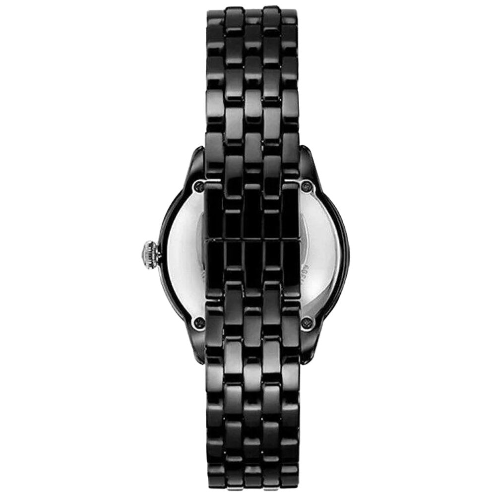 Emporio Armani AR1478 Ladies Ceramica Black Crystal Watch - WATCH & WATCH