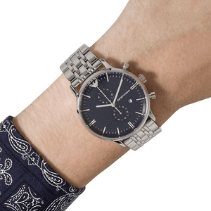 Emporio Armani AR1648 Blue Dial Chronograph Men's Watch - WATCH & WATCH