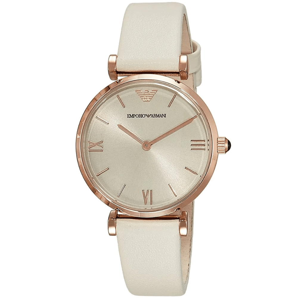 Emporio Armani AR1769 Retro Beige Dial Ladies Watch - WATCH & WATCH