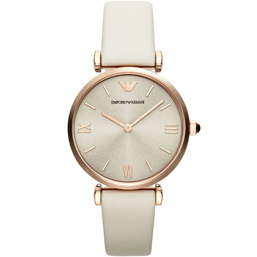 Emporio Armani AR1769 Retro Beige Dial Ladies Watch - WATCH & WATCH
