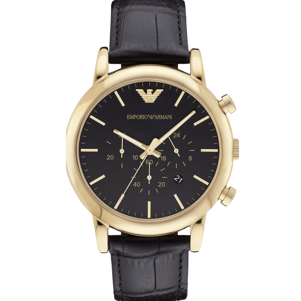 Emporio Armani AR1917 Luigi Black Dial Chronograph Men's Watch - WATCH & WATCH