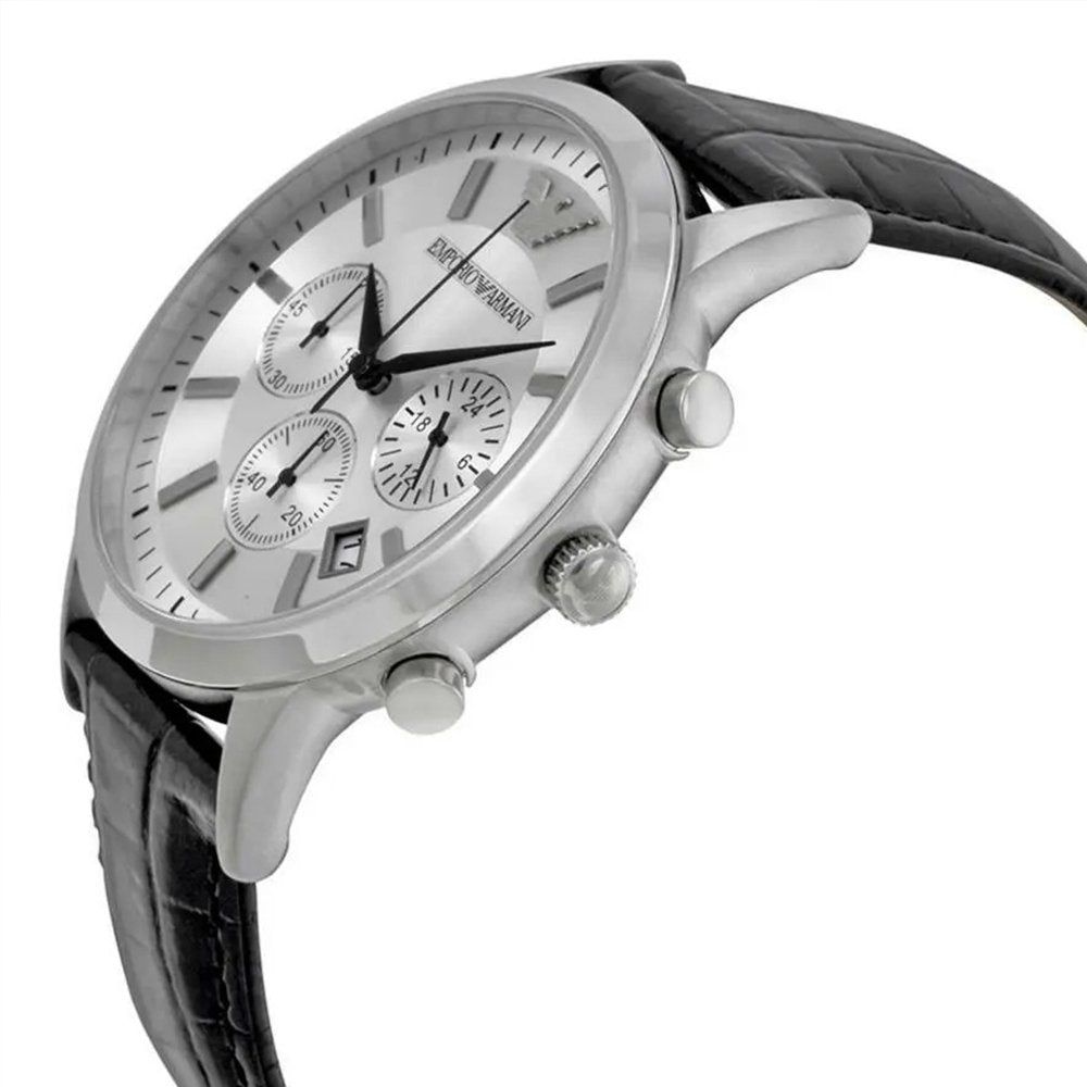 Emporio Armani AR2432 Men's Silver Dial Chronograph Watch - WATCH & WATCH