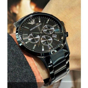 Emporio Armani AR2453 Men's Renato Watch Black - WATCH & WATCH