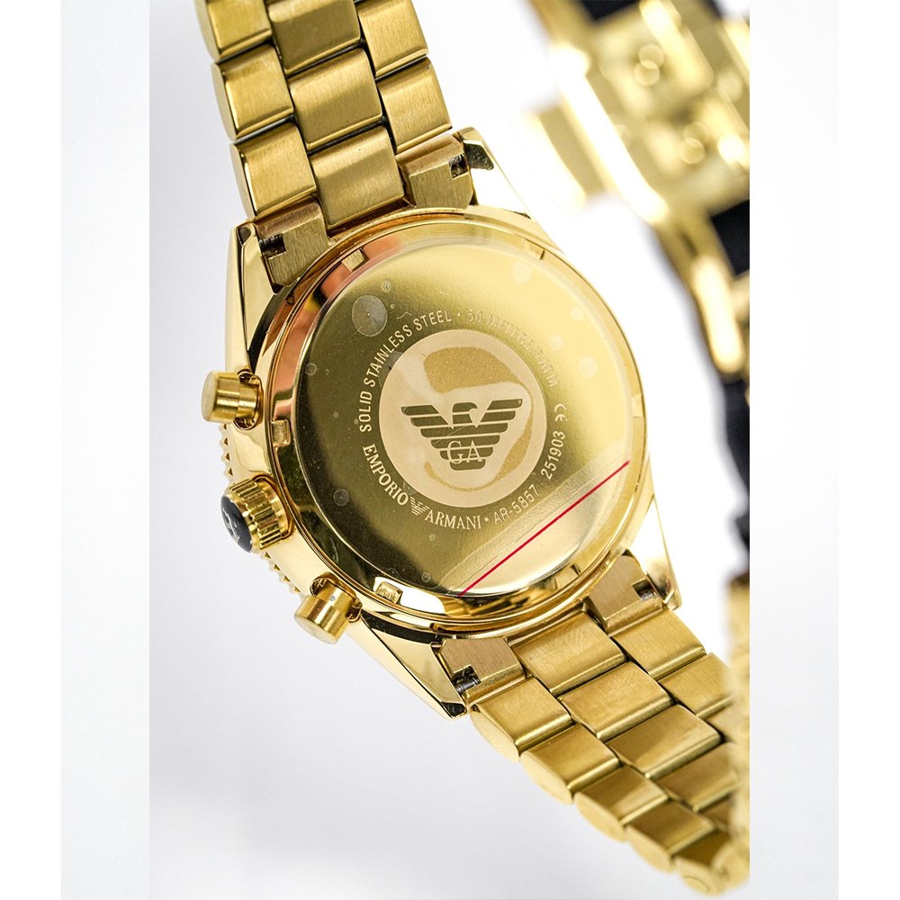 Emporio Armani AR5857 Men's Chronograph Watch Gold - WATCH & WATCH