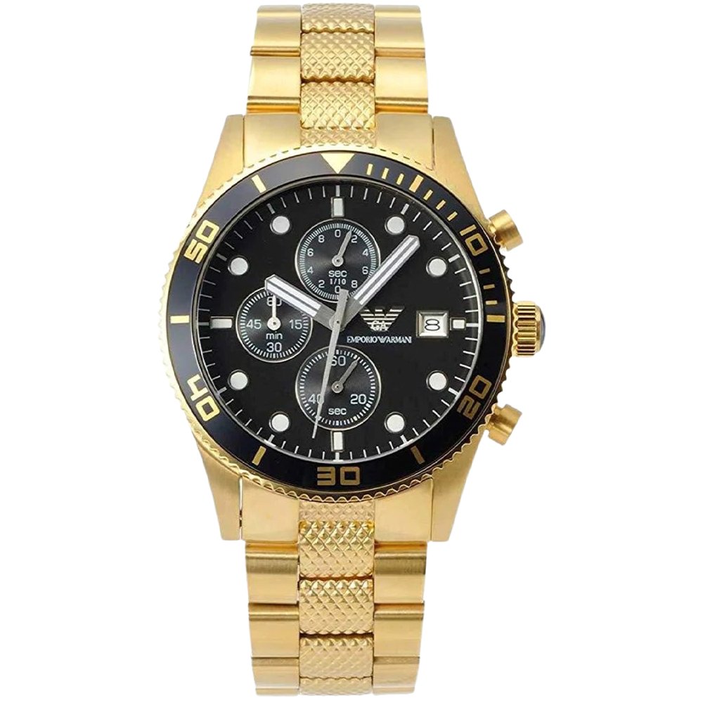 Emporio Armani AR5857 Men's Chronograph Watch Gold - WATCH & WATCH