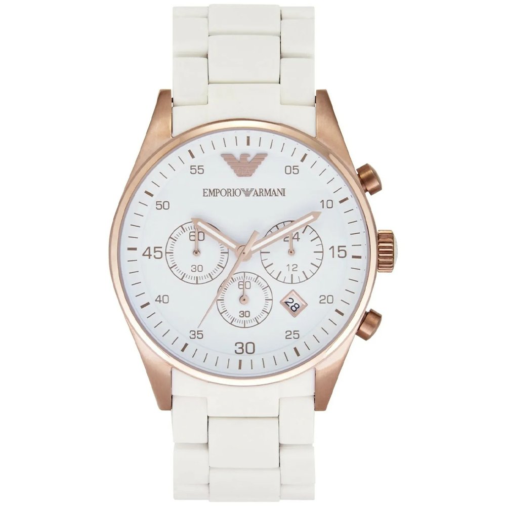 Emporio Armani AR5919 Men's Sportivo Watch White - WATCH & WATCH