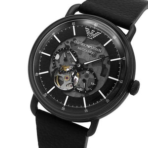 Emporio Armani AR60028 Multifunction Black Men's Leather Watch - WATCH & WATCH