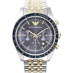 Emporio Armani AR8030 Two Tone Tazio Chronograph Men's Watch - WATCH & WATCH