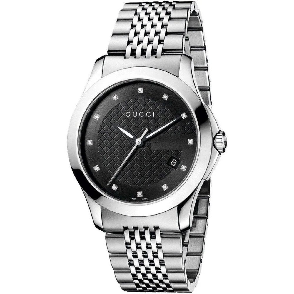 Gucci YA126405 G - Timeless Black Dial Men's Watch - WATCH & WATCH