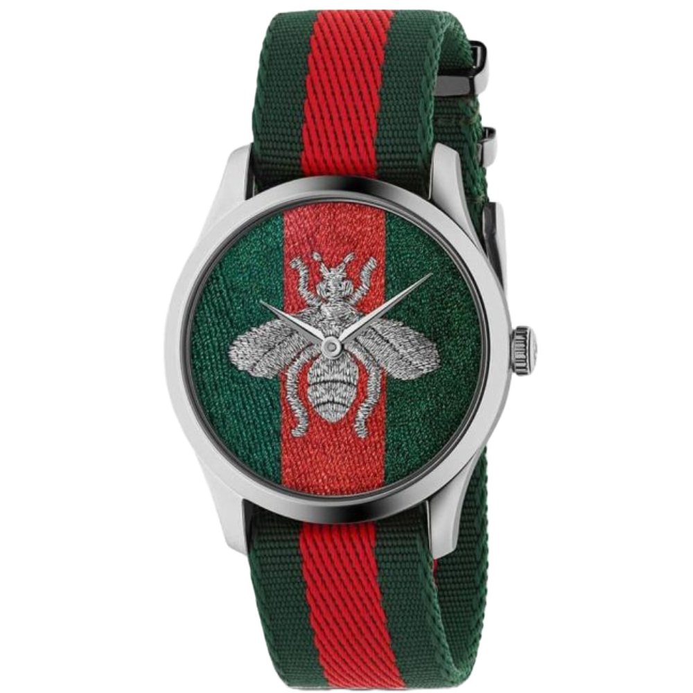 Gucci YA1264148 G - Timeless Bee Fabric Strap Men's Watch - WATCH & WATCH