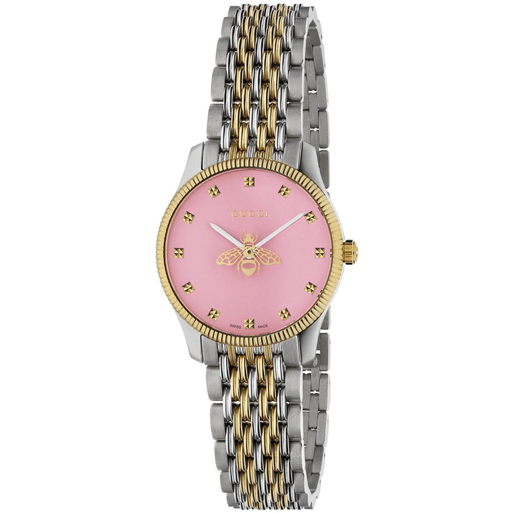 Gucci YA1265030 G - Timeless 29mm Ladies Pink Dial Bee Motif Watch - WATCH & WATCH