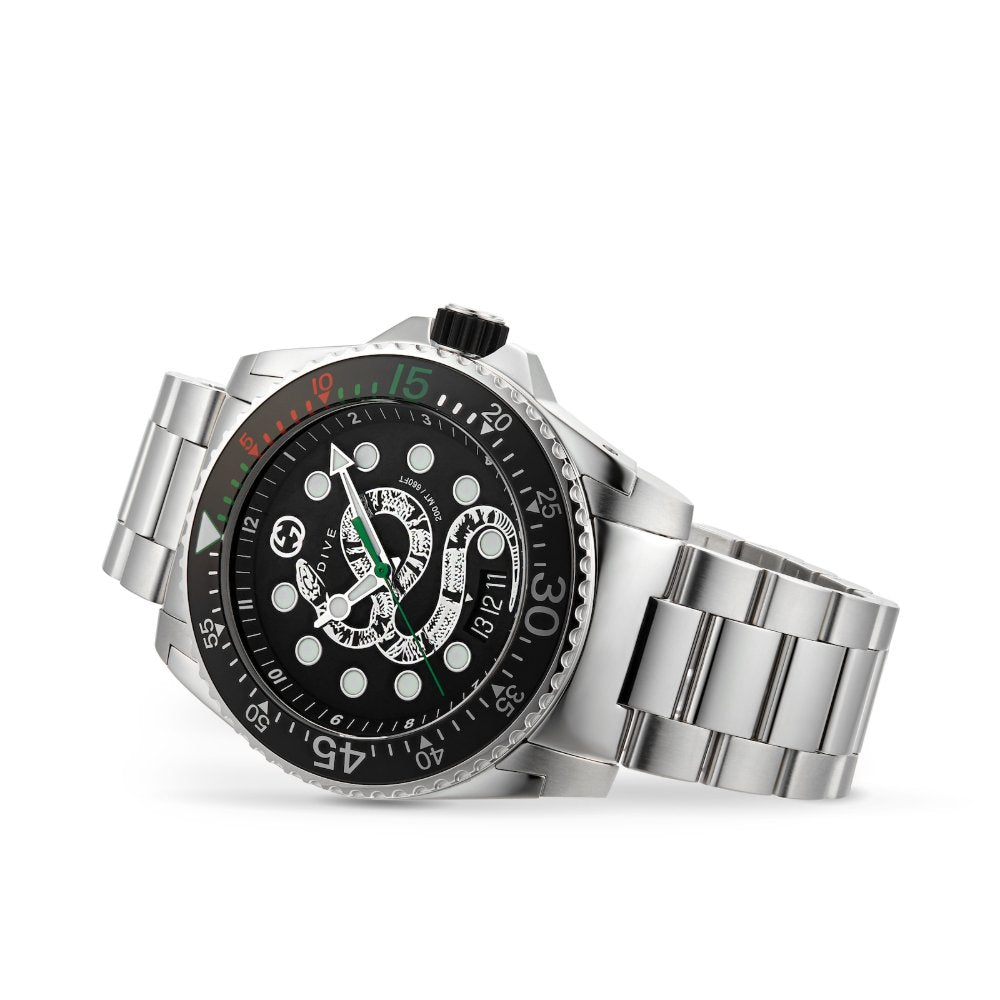 Gucci YA136218 Black Snake Dial Men's Watch - WATCH & WATCH