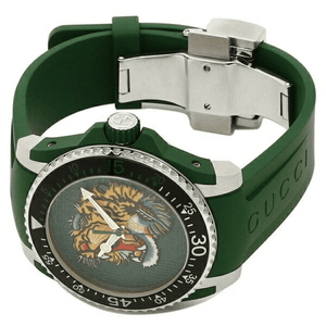 Gucci YA136316 Dive Tiger Green Dial Men's Watch - WATCH & WATCH