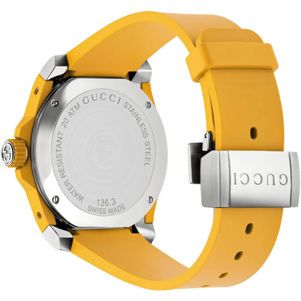 Gucci YA136317 Dive Embroidery Tiger Yellow Dial Men's Watch - WATCH & WATCH