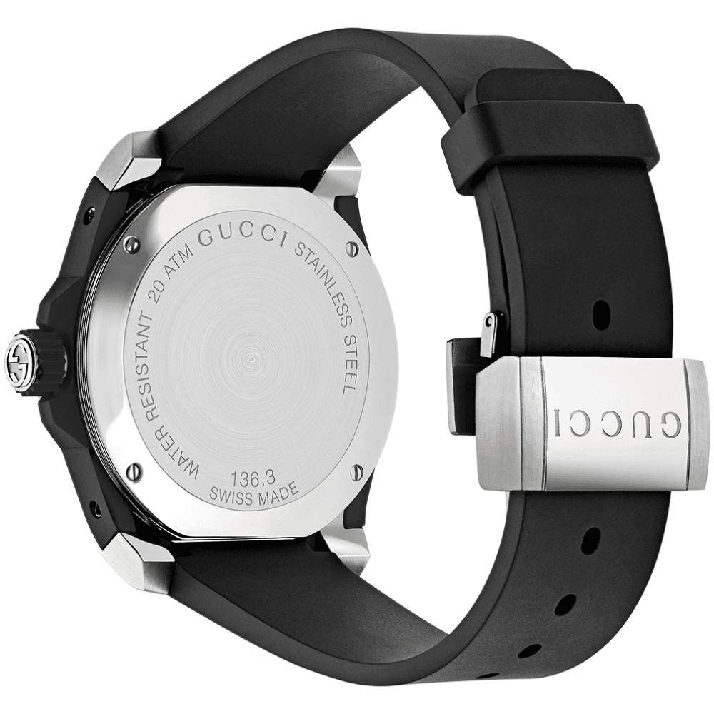 Gucci YA136318 Dive Embroidery Tiger Black Dial Men's Watch - WATCH & WATCH