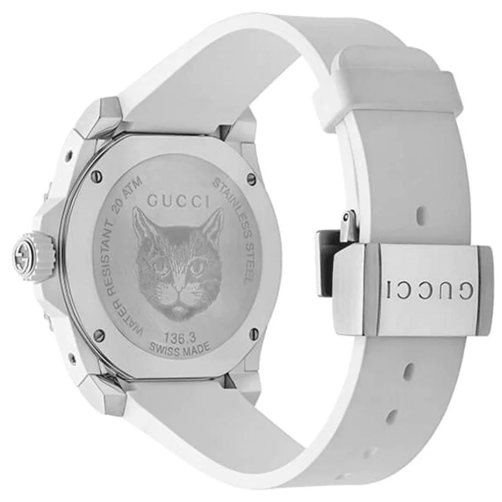 Gucci YA136329 Dive Tiger White Dial Men's Watch - WATCH & WATCH