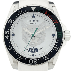 Gucci YA136329 Dive Tiger White Dial Men's Watch - WATCH & WATCH