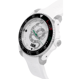 Gucci YA136330 Dive Snake Motif White Dial Men's Watch - WATCH & WATCH