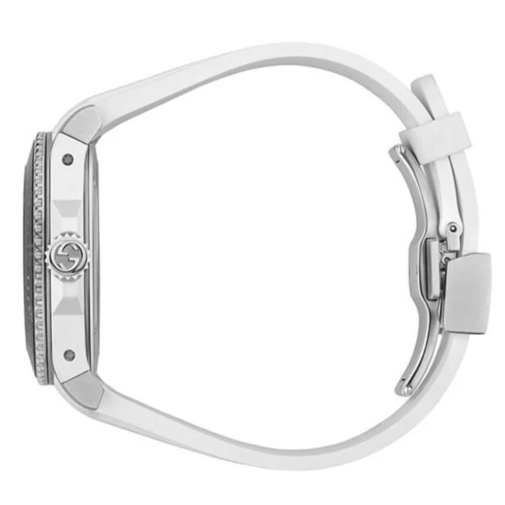 Gucci YA136330 Dive Snake Motif White Dial Men's Watch - WATCH & WATCH