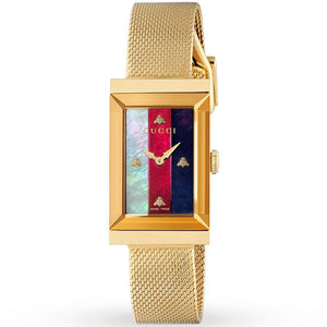 Gucci YA147410 G - Frame 34mm Yellow Gold Ladies Watch - WATCH & WATCH