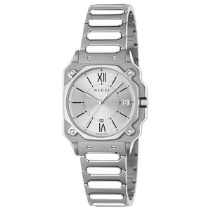 Gucci YA166504 G - Flat Silver Dial Unisex Watch - WATCH & WATCH