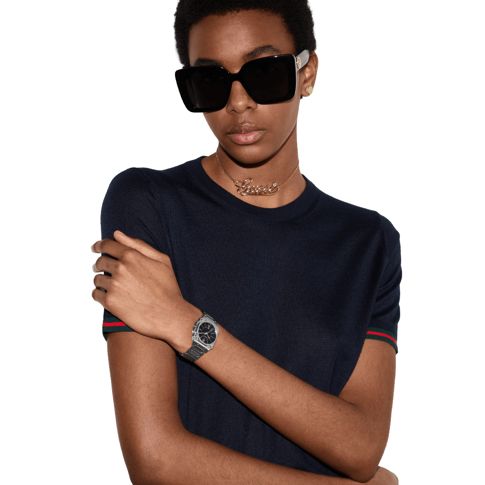 Gucci YA166505 G - Flat Black Dial Unisex Watch - WATCH & WATCH