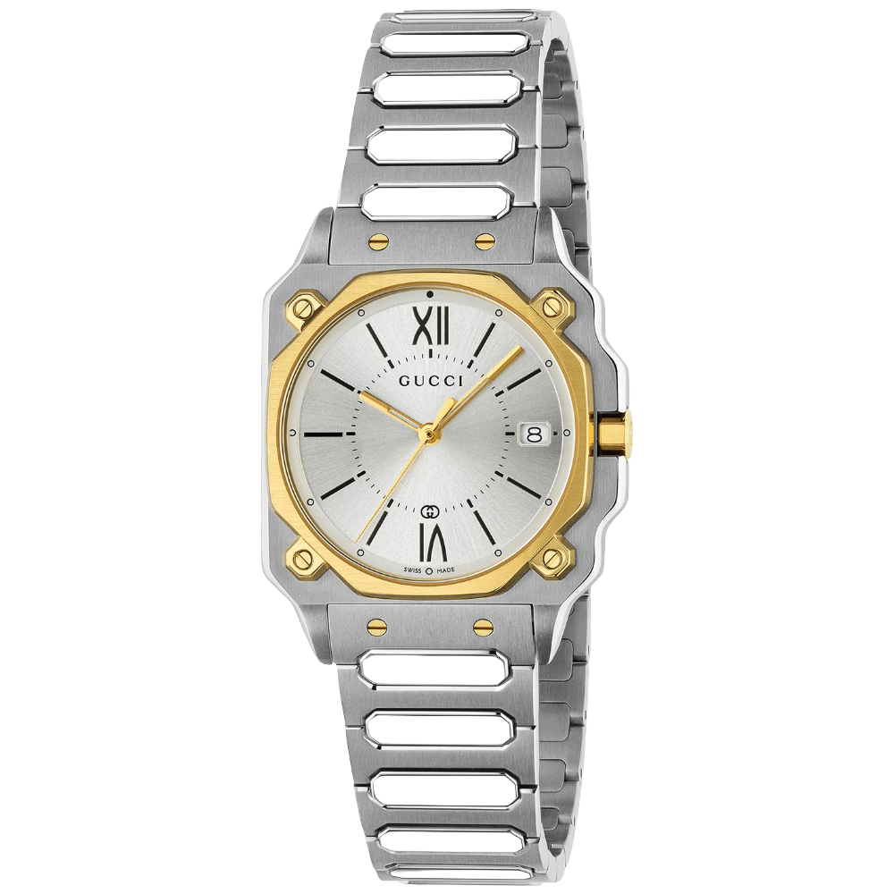 Gucci YA166506 G - Flat Silver Dial Unisex Watch - WATCH & WATCH