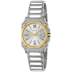 Gucci YA166506 G - Flat Silver Dial Unisex Watch - WATCH & WATCH