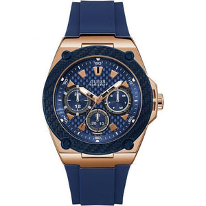 Guess W1049G2 Legacy Blue Dial Blue Silicone Men's Watch - WATCH & WATCH