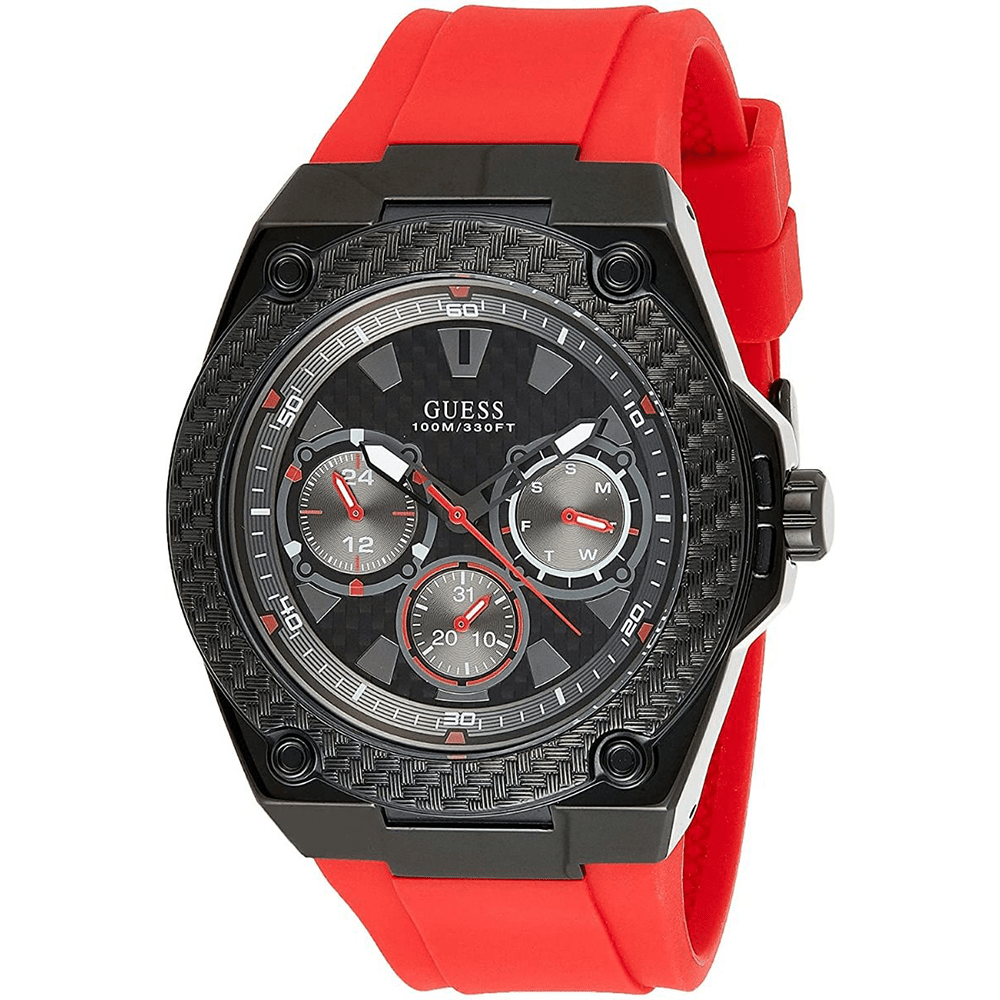 Guess W1049G6 Red Silicone Men's Watch - WATCH & WATCH