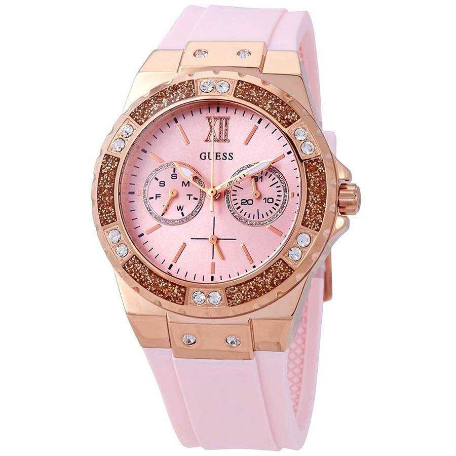 Guess W1053L3 Limelight Crystal Pink Dial Ladies Watch - WATCH & WATCH
