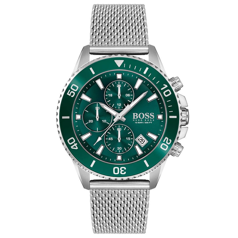 Hugo Boss 1513905 Admiral Chronograph Green Dial Men's Watch - WATCH & WATCH