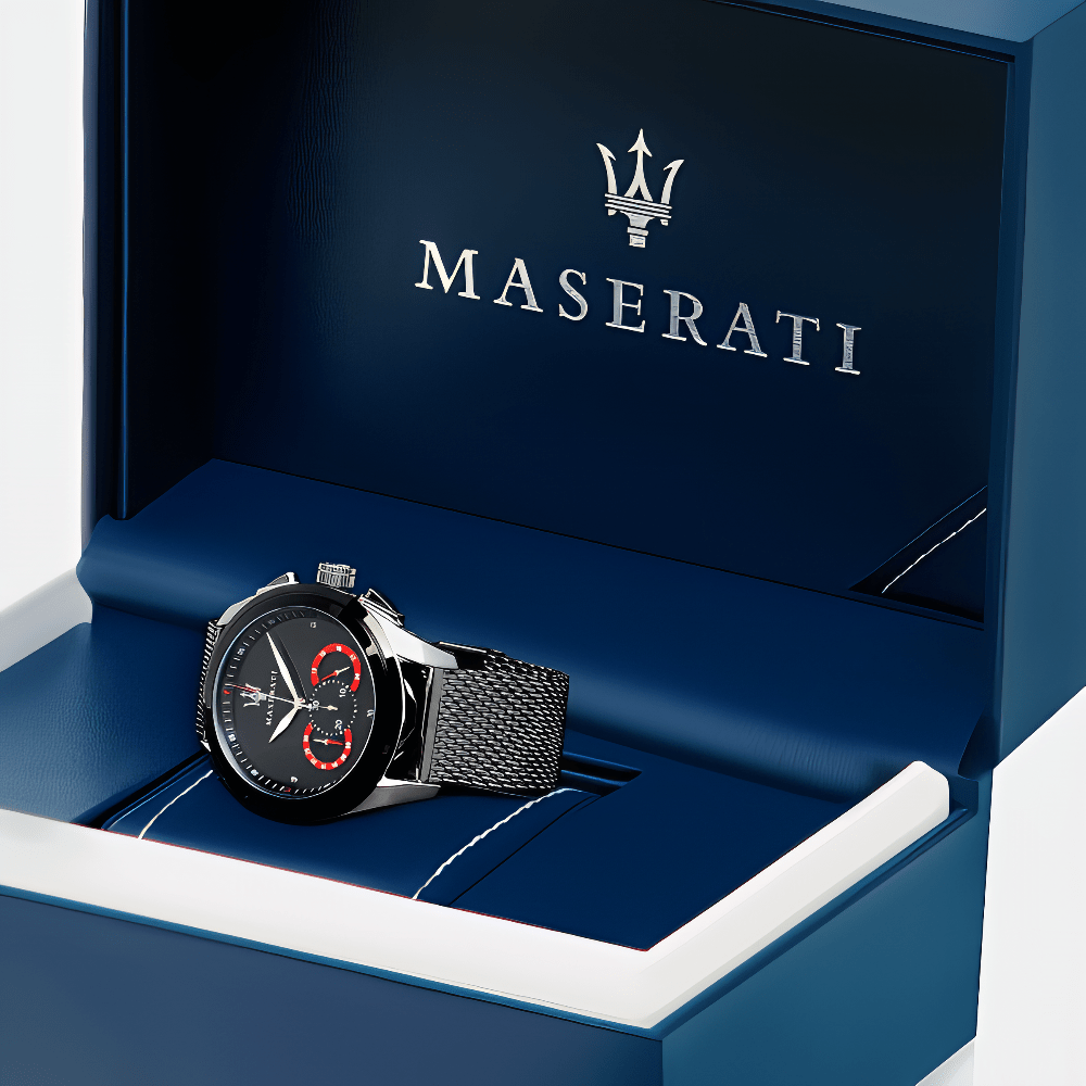 Maserati R8873612005 Traguardo Chronograph Black Dial Men's Watch - WATCH & WATCH