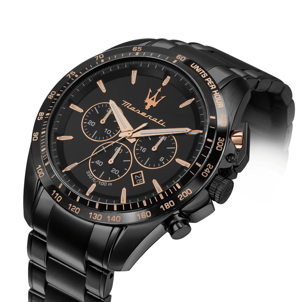 Maserati R8873612048 Traguardo Chronograph Black Dial Men's Watch - WATCH & WATCH
