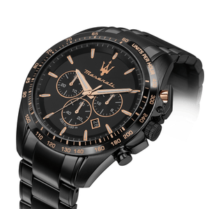 Maserati R8873612048 Traguardo Chronograph Black Dial Men's Watch - WATCH & WATCH