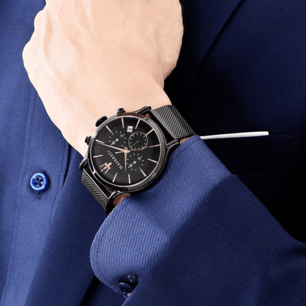 Maserati R8873618006 Epoca Chronograph Black Dial Men's Watch - WATCH & WATCH