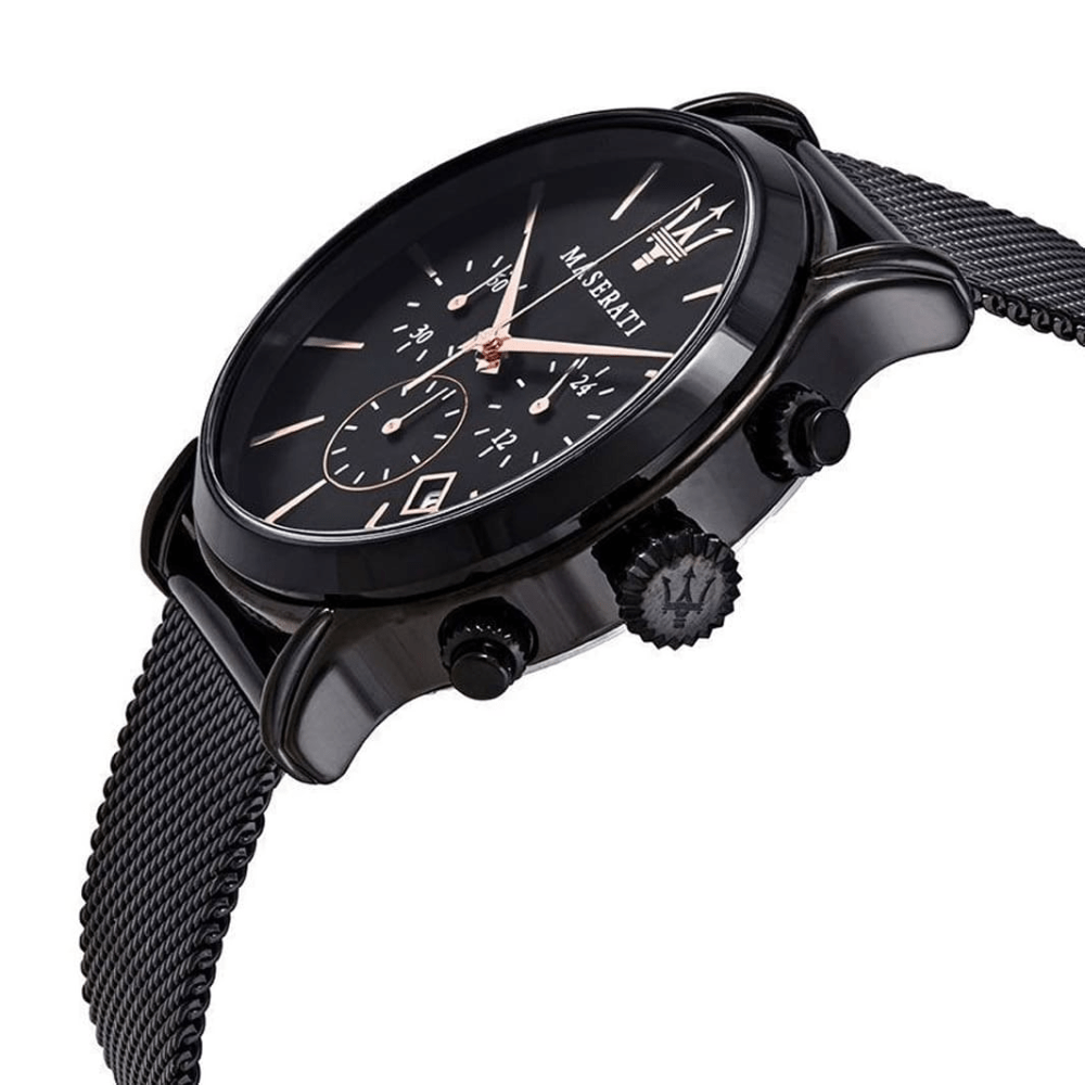 Maserati R8873618006 Epoca Chronograph Black Dial Men's Watch - WATCH & WATCH