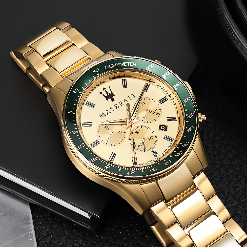 Maserati R8873640005 Sfida Chronograph Gold Dial Men's Watch - WATCH & WATCH
