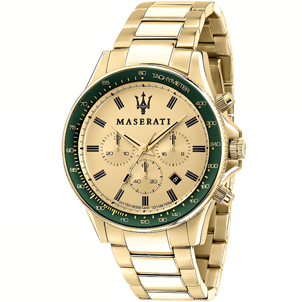 Maserati R8873640005 Sfida Chronograph Gold Dial Men's Watch - WATCH & WATCH