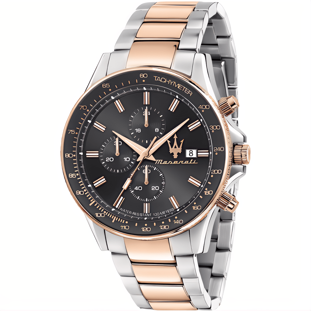 Maserati R8873640014 Sfida Chronograph Black Dial Two - Tone Men's Watch - WATCH & WATCH