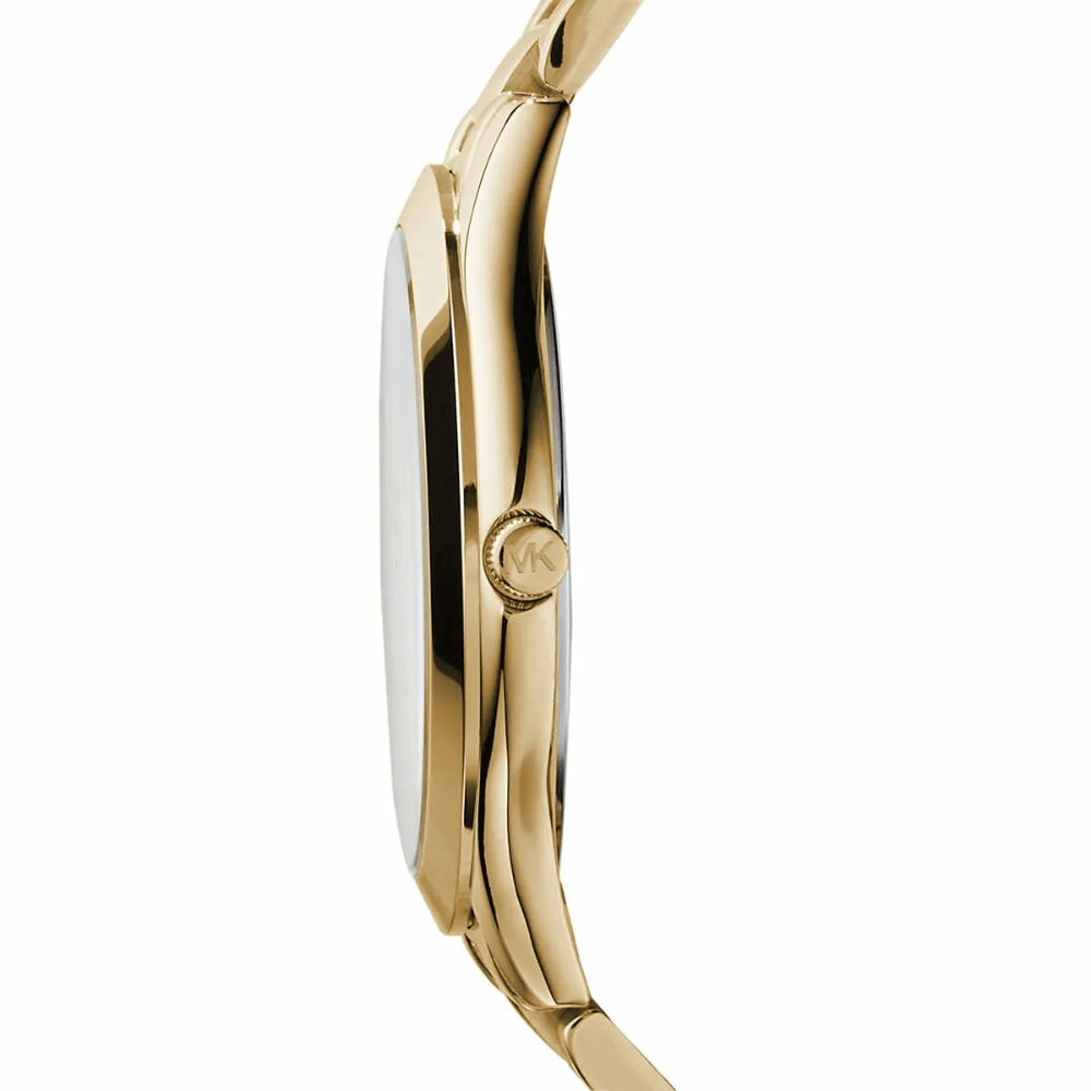 Michael Kors MK3179 Slim Runway Gold Dial Ladies Watch - WATCH & WATCH