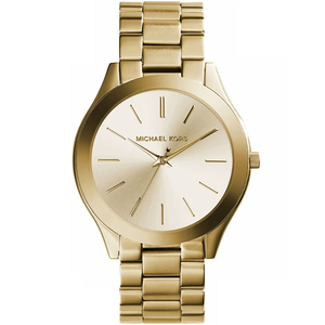 Michael Kors MK3179 Slim Runway Gold Dial Ladies Watch - WATCH & WATCH