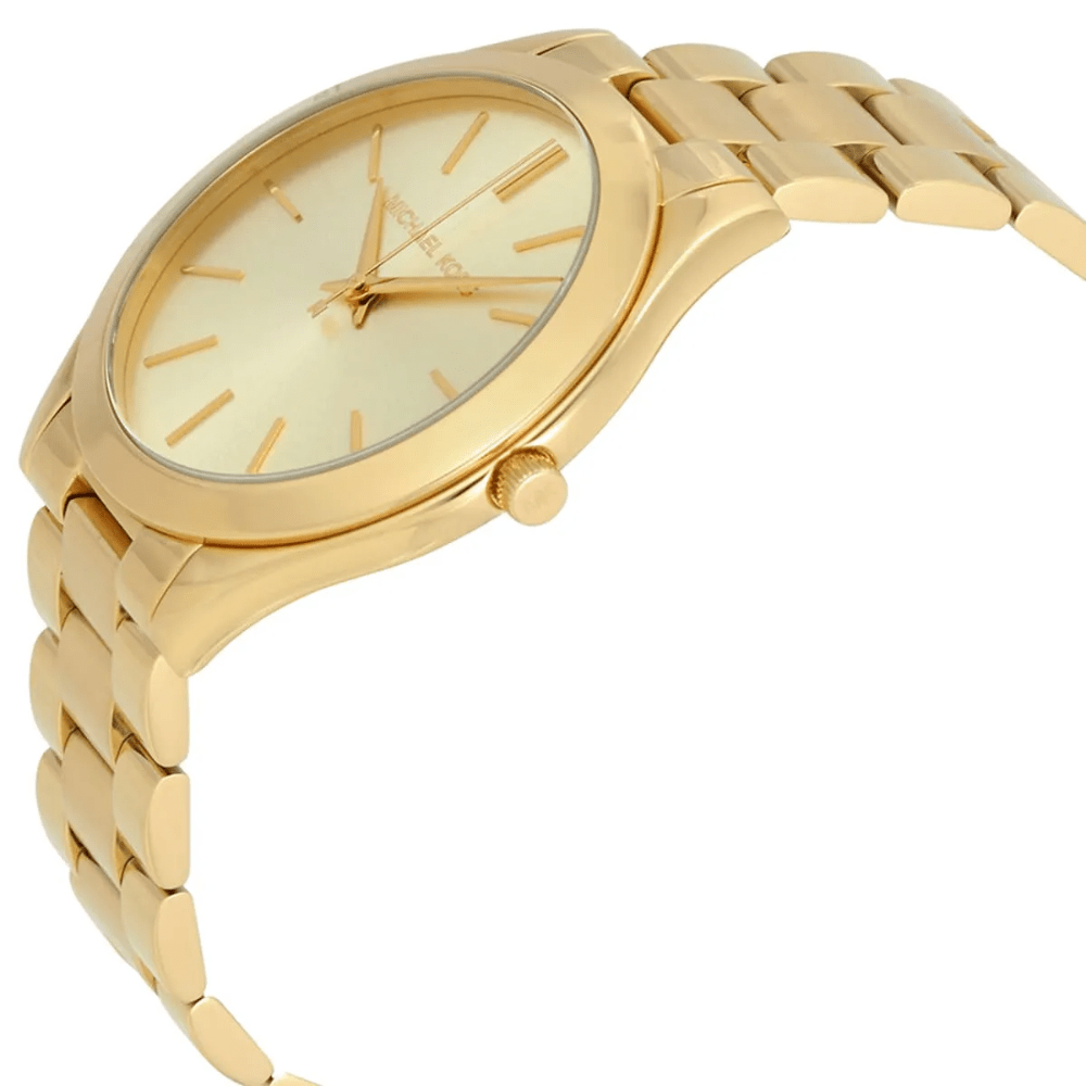 Michael Kors MK3179 Slim Runway Gold Dial Ladies Watch - WATCH & WATCH