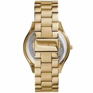 Michael Kors MK3179 Slim Runway Gold Dial Ladies Watch - WATCH & WATCH
