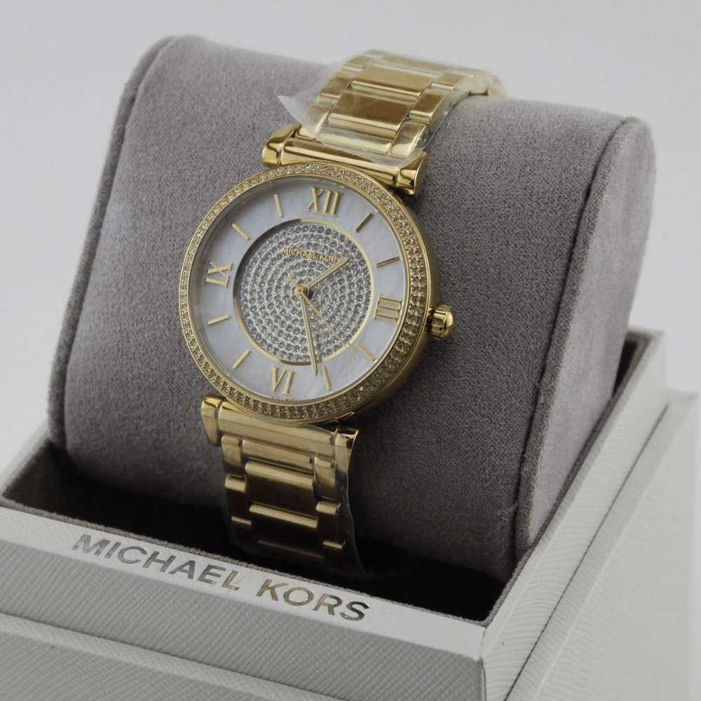 Michael Kors MK3332 Catlin Series Crystal Dial Ladies Watch - WATCH & WATCH