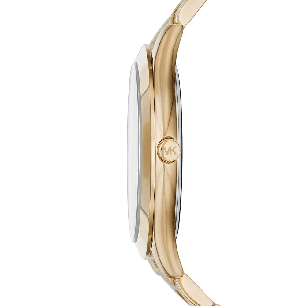 Michael Kors MK3435 Slim Runway Green Dial Gold - Tone Ladies Watch - WATCH & WATCH