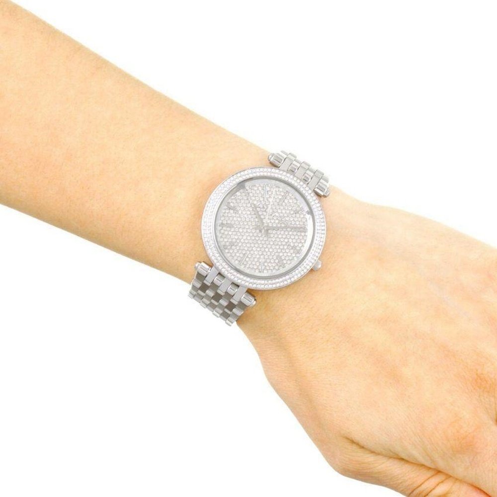 Michael Kors MK3437 Darci Silver Crystal Pave Women's Watch - WATCH & WATCH